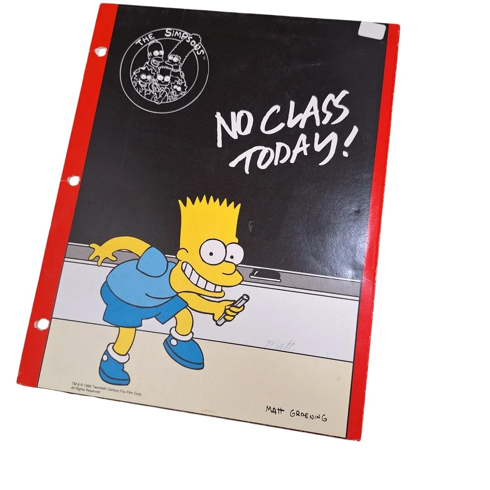 Vintage 1990s Pokemon Simpsons Scooby Doo School Pocket Folder Lot